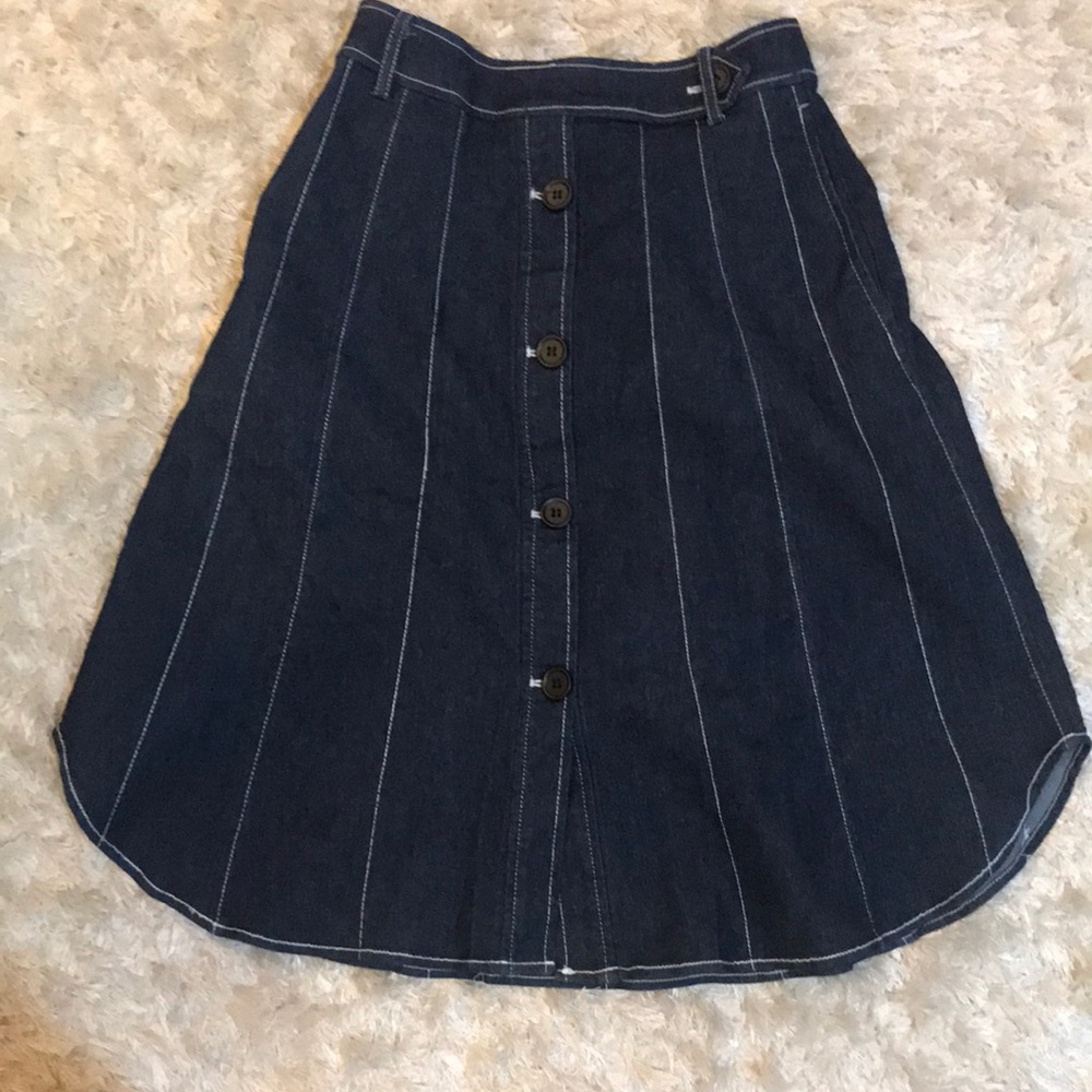 Below knee denim skirt
